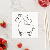 Serviette En Papier Silhouette de Little Llama (En situation)