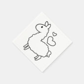 Serviette En Papier Silhouette de Little Llama (Coin)