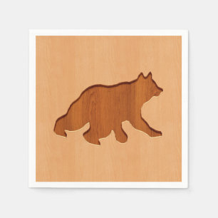 Serviette En Papier Silhouette de l'ours gravée sur la conception du b
