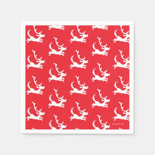 Serviette En Papier Silhouette de Max le renne (Devant)