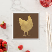 Serviette En Papier Silhouette de poulet doré (En situation)