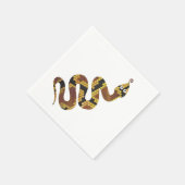 Serviette En Papier Silhouette de serpent marron et or (Coin)