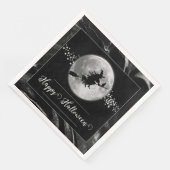 Serviette En Papier Silhouette de sorcière noire Halloween (Coin)