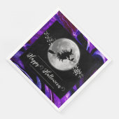 Serviette En Papier Silhouette de sorcière violette Halloween (Coin)