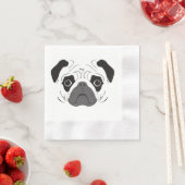 Serviette En Papier Silhouette de visage de Pug (En situation)