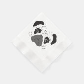 Serviette En Papier Silhouette de visage de Pug (Coin)