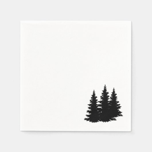 Serviette En Papier Silhouette des pins forestiers (Devant)