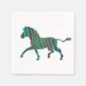 Serviette En Papier Silhouette d'impression Brown et Turquoise Zebra (Devant)