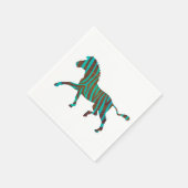 Serviette En Papier Silhouette d'impression Brown et Turquoise Zebra (Coin)