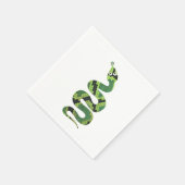 Serviette En Papier Silhouette d'impression en noir et vert serpent (Coin)