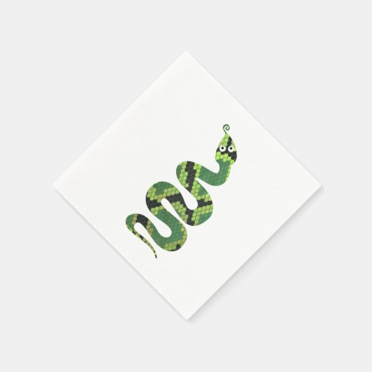 Serviette En Papier Silhouette d'impression en noir et vert serpent (Coin)