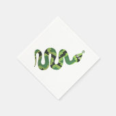 Serviette En Papier Silhouette d'impression en noir et vert serpent (Coin)