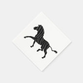Serviette En Papier Silhouette d'impression noir et gris Zebra (Coin)