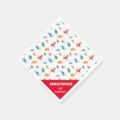 Serviette En Papier Silhouette Dinosaure (Coin)