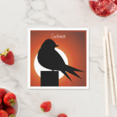 Serviette En Papier Silhouette d'oiseau noir Sun Thunder_Cove (En situation)
