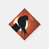 Serviette En Papier Silhouette d'oiseau noir Sun Thunder_Cove (Coin)