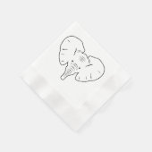 Serviette En Papier Silhouette du visage de l'éléphant (Coin)