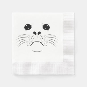 Serviette En Papier Silhouette du visage du phoque