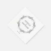 Serviette En Papier Silhouette élégante du Mariage feuille (Coin)