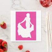 Serviette En Papier Silhouette élégante d'une femme en souffle (En situation)