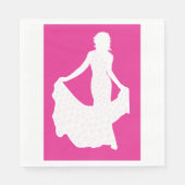 Serviette En Papier Silhouette élégante d'une femme en souffle (Devant)