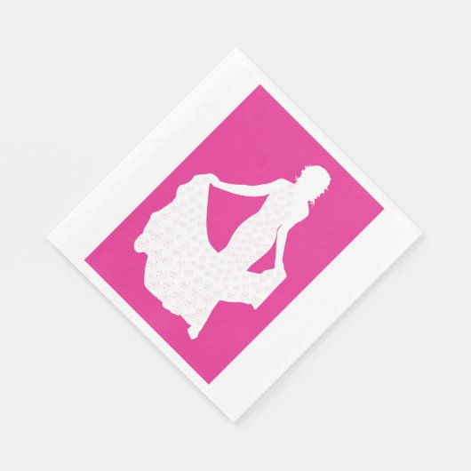 Serviette En Papier Silhouette élégante d'une femme en souffle (Coin)