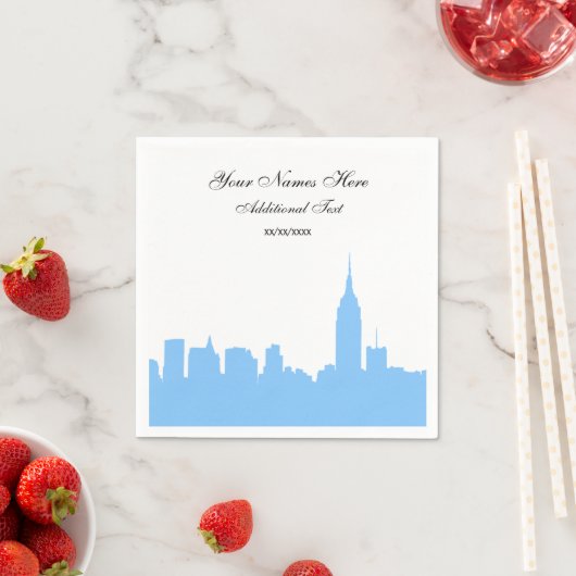 Serviette En Papier Silhouette en NYC bleu clair, ESB (En situation)