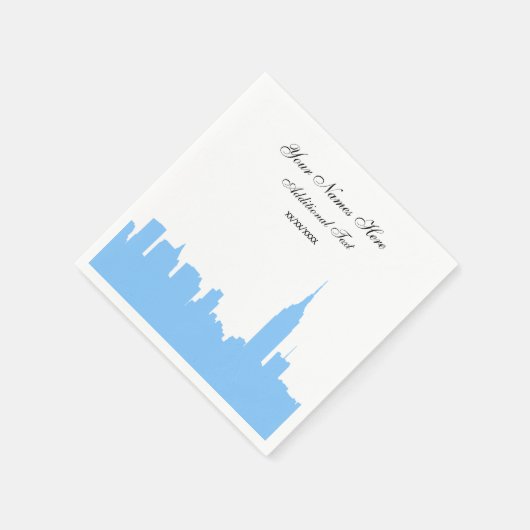 Serviette En Papier Silhouette en NYC bleu clair, ESB (Coin)