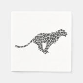 Serviette En Papier Silhouette gris léopard et gris clair (Devant)