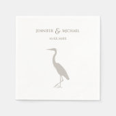 Serviette En Papier silhouette héron rustique extérieur nature mariage (Devant)
