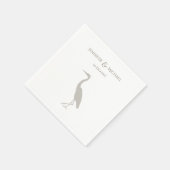 Serviette En Papier silhouette héron rustique extérieur nature mariage (Coin)