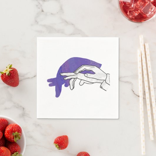 Serviette En Papier Silhouette main Anteater violet (En situation)