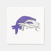 Serviette En Papier Silhouette main Anteater violet (Devant)