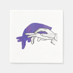Serviette En Papier Silhouette main Anteater violet