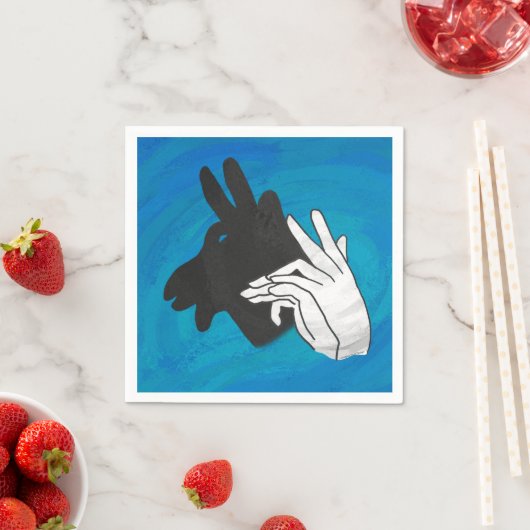 Serviette En Papier Silhouette main Billy Chèvre bleu (En situation)
