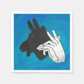 Serviette En Papier Silhouette main Billy Chèvre bleu (Devant)