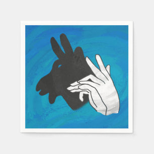 Serviette En Papier Silhouette main Billy Chèvre bleu