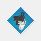 Serviette En Papier Silhouette main Billy Chèvre bleu (Coin)