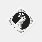 Serviette En Papier Silhouette Mariage Couple Papier blanc serviettes (Coin)