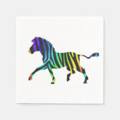 Serviette En Papier Silhouette noir et arc-en-ciel Zebra (Devant)