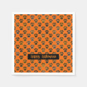 Serviette En Papier Silhouette Paw Animal Halloween Pawty Orange (Devant)