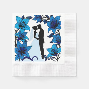 Serviette En Papier Silhouette romantique d'un couple