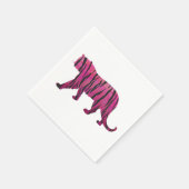 Serviette En Papier Silhouette rose chaud et tigre noir (Coin)