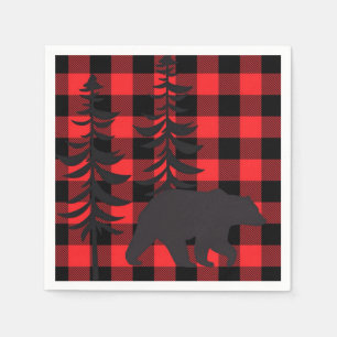 Serviette En Papier Silhouette rouge à oreille noire