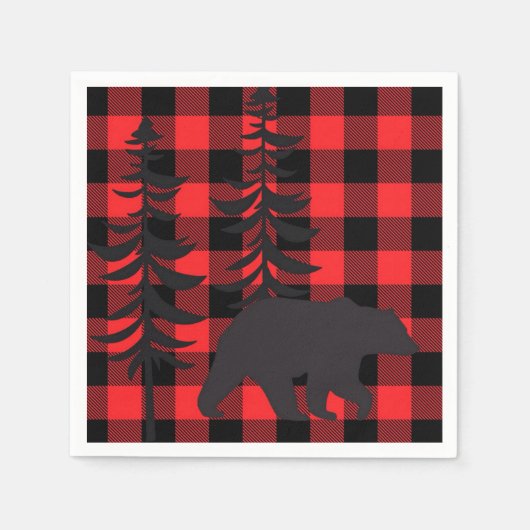 Serviette En Papier Silhouette rouge à oreille noire (Devant)