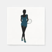 Serviette En Papier Silhouette Tennis Player Papier Naples (Devant)