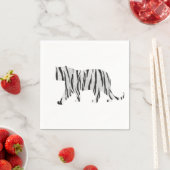 Serviette En Papier Silhouette Tiger noir et blanc (En situation)