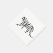 Serviette En Papier Silhouette Tiger noir et blanc (Coin)