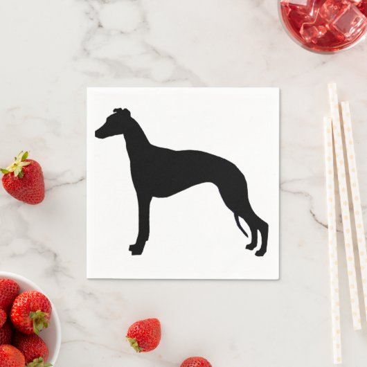 Serviette En Papier Silhouette Whippet (En situation)