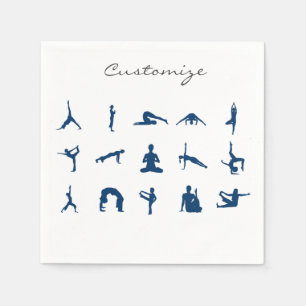 Serviette En Papier Silhouette Yoga Pose Thunder_Cove